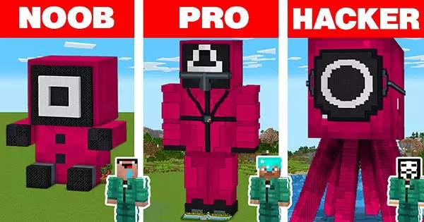 Are You Noob Or Hacker For Squid Game Build Challenge In Minecraft?
